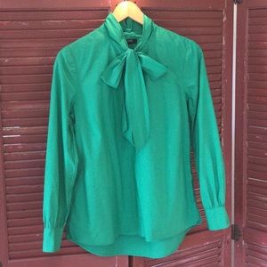 J. Crew Long-sleeved Tie-neck Blouse